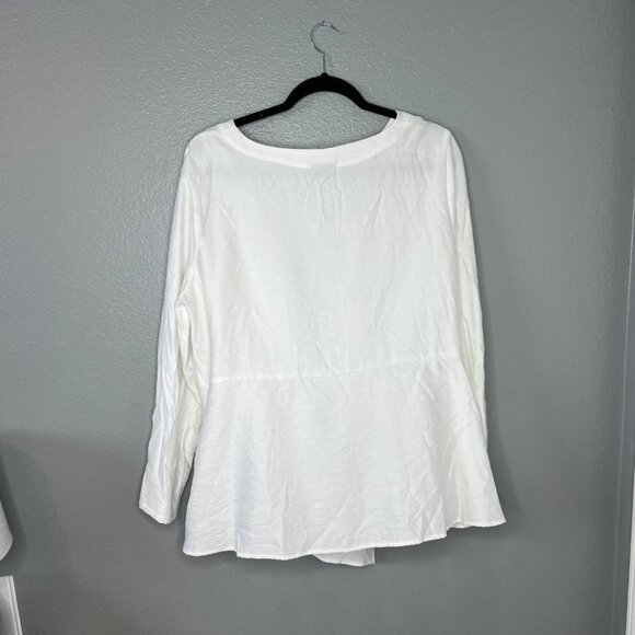 Niche Nilgun Derman Asymmetrical Lightweight Top Size L White Flowy Shirt - Picture 7 of 7